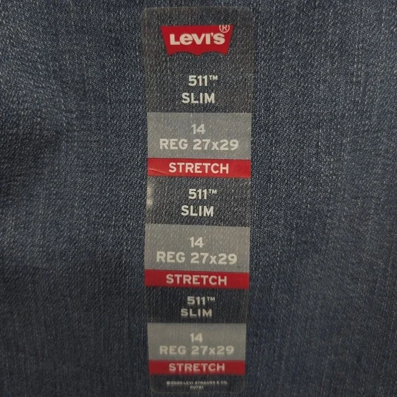 NWT Levis 511 Slim Performance Jeans Kids Size 14 Reg 27x29 Blue - Picture 13 of 15